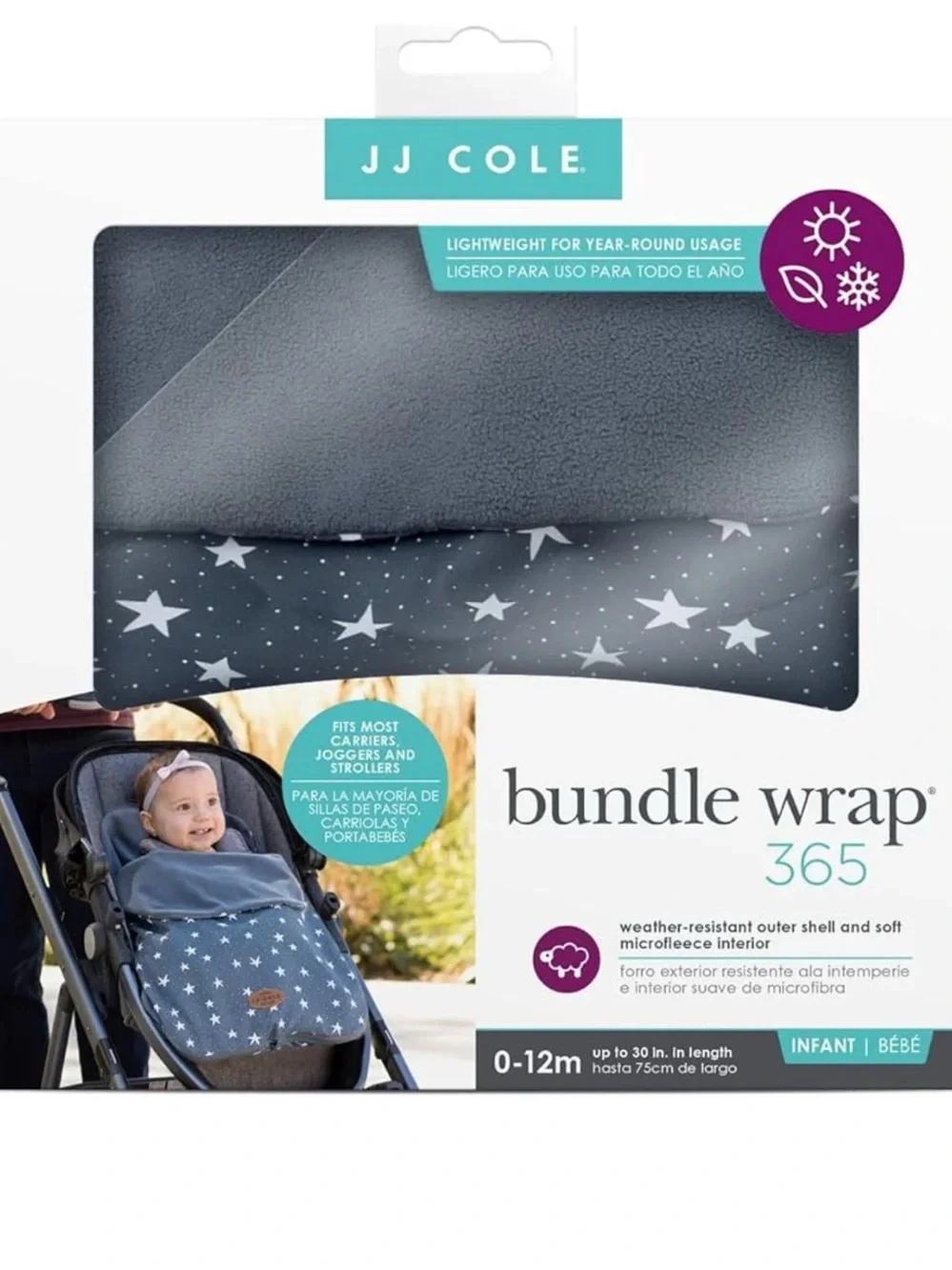 JJ Cole Navy Star-Print Bundle Wrap 365
